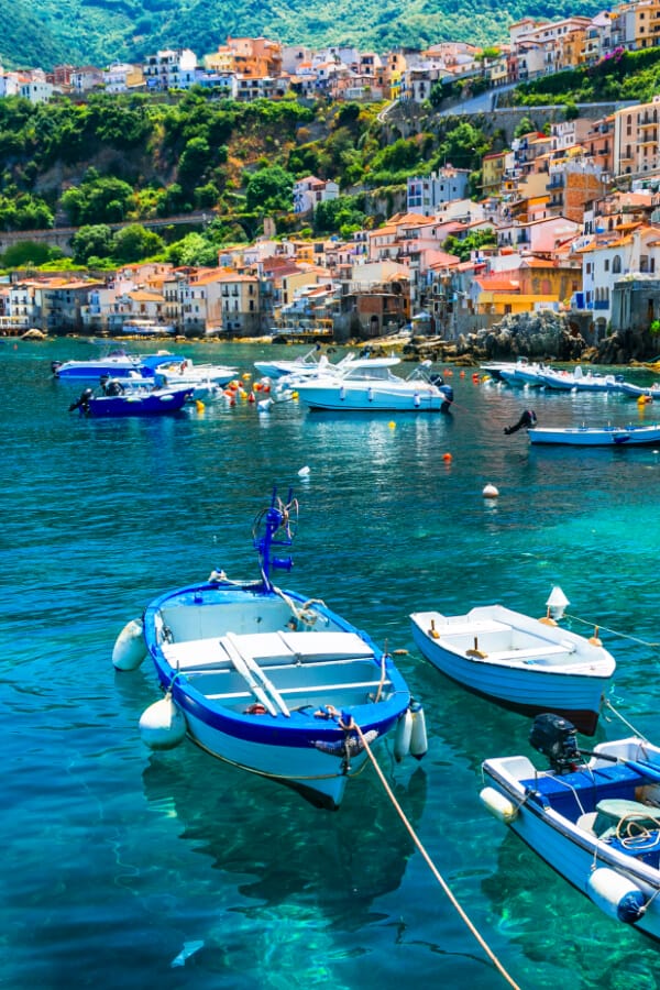 Sicily, day trip to Calabria, boats on the water